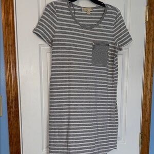 Gray Striped Michael kors Women's Dress